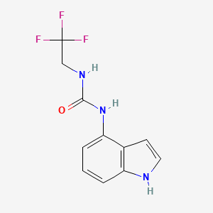 molecular formula C11H10F3N3O B2557415 1-(1H-indol-4-yl)-3-(2,2,2-trifluoroethyl)urea CAS No. 1333547-79-7
