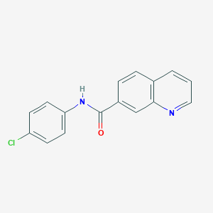 molecular formula C16H11ClN2O B2557416 N-(4-氯苯基)喹啉-7-甲酰胺 CAS No. 2226196-25-2