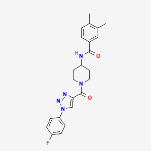 N-(1-(1-(4-fluorophenyl)-1H-1,2,3-triazole-4-carbonyl)piperidin-4-yl)-3,4-dimethylbenzamide