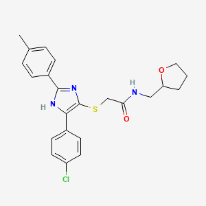 2-{[5-(4-chlorophenyl)-2-(4-methylphenyl)-1H-imidazol-4-yl]thio}-N-(tetrahydrofuran-2-ylmethyl)acetamide