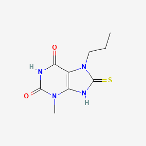 molecular formula C9H12N4O2S B2557430 3-methyl-7-propyl-8-sulfanylidene-9H-purine-2,6-dione CAS No. 126118-57-8