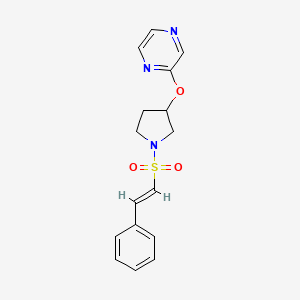 (E)-2-((1-(styrylsulfonyl)pyrrolidin-3-yl)oxy)pyrazine