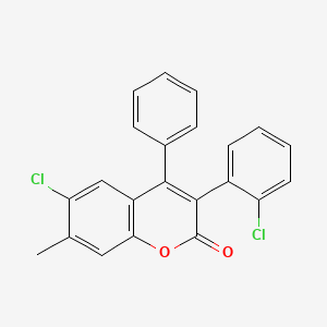 6-Chloro-3-(2-chlorophenyl)-7-methyl-4-phenylchromen-2-one