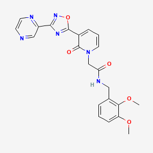 molecular formula C22H20N6O5 B2557433 N-(2,3-dimethoxybenzyl)-2-(2-oxo-3-(3-(pyrazin-2-yl)-1,2,4-oxadiazol-5-yl)pyridin-1(2H)-yl)acetamide CAS No. 1396781-93-3