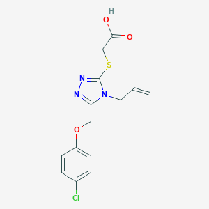 molecular formula C14H14ClN3O3S B255744 2-((4-allyl-5-((4-chlorophenoxy)methyl)-4H-1,2,4-triazol-3-yl)thio)acetic acid 
