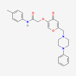 2-((4-oxo-6-((4-phenylpiperazin-1-yl)methyl)-4H-pyran-3-yl)oxy)-N-(p-tolyl)acetamide