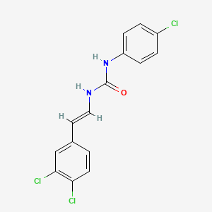 molecular formula C15H11Cl3N2O B2557441 1-(4-氯苯基)-3-[(E)-2-(3,4-二氯苯基)乙烯基]脲 CAS No. 339278-56-7