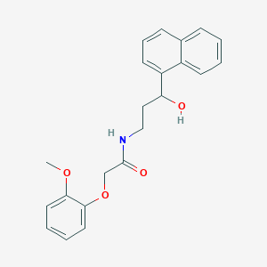molecular formula C22H23NO4 B2557444 N-(3-hydroxy-3-(naphthalen-1-yl)propyl)-2-(2-methoxyphenoxy)acetamide CAS No. 1421499-03-7