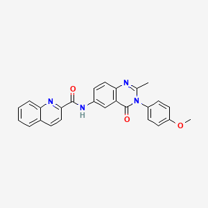 N-(3-(4-methoxyphenyl)-2-methyl-4-oxo-3,4-dihydroquinazolin-6-yl)quinoline-2-carboxamide