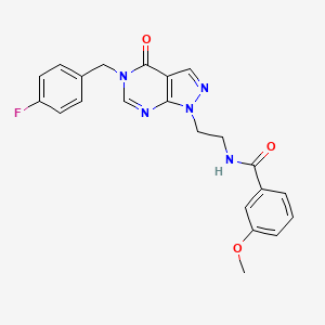 molecular formula C22H20FN5O3 B2557476 N-(2-(5-(4-氟苄基)-4-氧代-4,5-二氢-1H-吡唑并[3,4-d]嘧啶-1-基)乙基)-3-甲氧基苯甲酰胺 CAS No. 922137-77-7