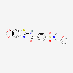 molecular formula C21H17N3O6S2 B2557488 N-([1,3]dioxolo[4',5':4,5]benzo[1,2-d]thiazol-6-yl)-4-(N-(furan-2-ylmethyl)-N-methylsulfamoyl)benzamide CAS No. 899964-07-9