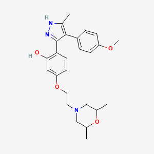 5-(2-(2,6-dimethylmorpholino)ethoxy)-2-(4-(4-methoxyphenyl)-5-methyl-1H-pyrazol-3-yl)phenol