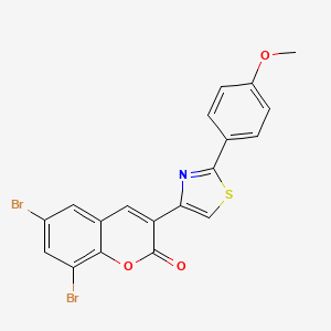 molecular formula C19H11Br2NO3S B2557505 6,8-dibromo-3-[2-(4-methoxyphenyl)-1,3-thiazol-4-yl]-2H-chromen-2-one CAS No. 2319923-80-1