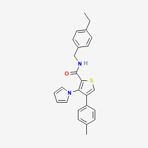 molecular formula C25H24N2OS B2557521 N-(4-乙基苄基)-3-(1H-吡咯-1-基)-4-(对甲苯基)噻吩-2-甲酰胺 CAS No. 1359220-79-3