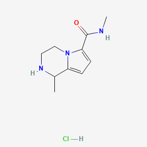 molecular formula C10H16ClN3O B2557524 N,1-Dimethyl-1,2,3,4-tetrahydropyrrolo[1,2-a]pyrazine-6-carboxamide;hydrochloride CAS No. 1176417-15-4