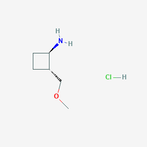 molecular formula C6H14ClNO B2557538 rac-(1R,2R)-2-(methoxymethyl)cyclobutan-1-amine hydrochloride, trans CAS No. 1909287-01-9