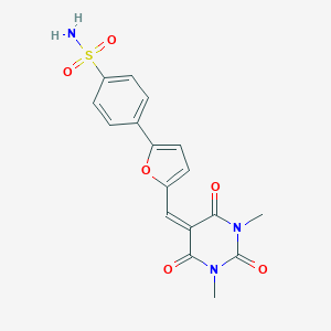 molecular formula C17H15N3O6S B255754 4-{5-[(1,3-dimethyl-2,4,6-trioxotetrahydropyrimidin-5(2H)-ylidene)methyl]furan-2-yl}benzenesulfonamide 