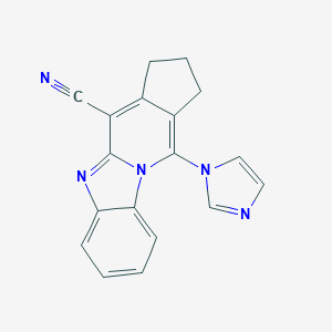 molecular formula C18H13N5 B255757 11-(1H-imidazol-1-yl)-2,3-dihydro-1H-cyclopenta[4,5]pyrido[1,2-a]benzimidazole-4-carbonitrile 