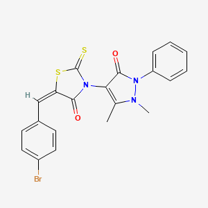 (E)-5-(4-bromobenzylidene)-3-(1,5-dimethyl-3-oxo-2-phenyl-2,3-dihydro-1H-pyrazol-4-yl)-2-thioxothiazolidin-4-one