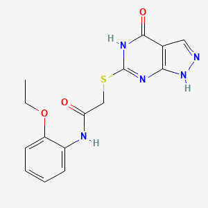 molecular formula C15H15N5O3S B2557575 N-(2-ethoxyphenyl)-2-((4-oxo-4,5-dihydro-1H-pyrazolo[3,4-d]pyrimidin-6-yl)thio)acetamide CAS No. 877629-92-0