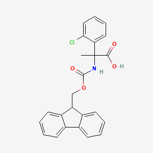 molecular formula C24H20ClNO4 B2557581 2-(2-Chlorophenyl)-2-(9H-fluoren-9-ylmethoxycarbonylamino)propanoic acid CAS No. 1697618-25-9