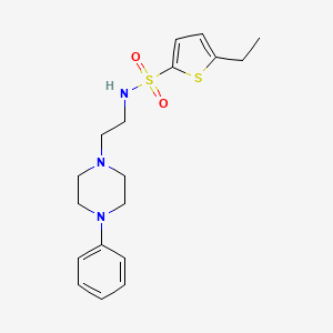 molecular formula C18H25N3O2S2 B2557594 5-ethyl-N-(2-(4-phenylpiperazin-1-yl)ethyl)thiophene-2-sulfonamide CAS No. 1049441-33-9