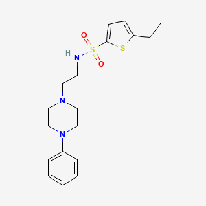 molecular formula C18H25N3O2S2 B2557594 5-etil-N-(2-(4-fenilpiperazin-1-il)etil)tiofeno-2-sulfonamida CAS No. 1049441-33-9