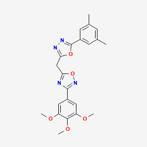 molecular formula C22H22N4O5 B2557596 5-{[5-(3,5-二甲基苯基)-1,3,4-恶二唑-2-基]甲基}-3-(3,4,5-三甲氧基苯基)-1,2,4-恶二唑 CAS No. 1251606-35-5