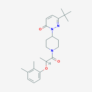 molecular formula C24H33N3O3 B2557607 6-Tert-butyl-2-[1-[2-(2,3-dimethylphenoxy)propanoyl]piperidin-4-yl]pyridazin-3-one CAS No. 2320209-22-9