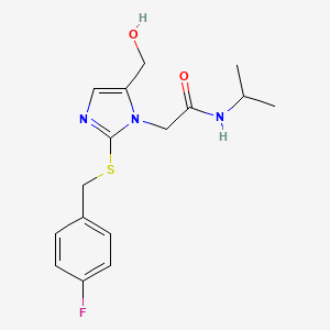2-(2-((4-fluorobenzyl)thio)-5-(hydroxymethyl)-1H-imidazol-1-yl)-N-isopropylacetamide