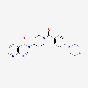 molecular formula C23H25N5O3 B2557624 3-(1-(4-morpholinobenzoyl)piperidin-4-yl)pyrido[2,3-d]pyrimidin-4(3H)-one CAS No. 2034424-59-2