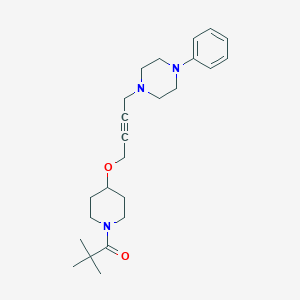 2,2-Dimethyl-1-(4-{[4-(4-phenylpiperazin-1-yl)but-2-yn-1-yl]oxy}piperidin-1-yl)propan-1-one