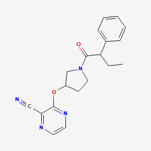 molecular formula C19H20N4O2 B2557627 3-((1-(2-Phénylbutanoyl)pyrrolidin-3-yl)oxy)pyrazine-2-carbonitrile CAS No. 2034449-68-6