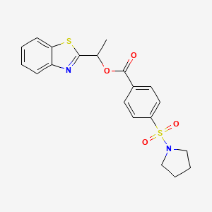 1-(Benzo[d]thiazol-2-yl)ethyl 4-(pyrrolidin-1-ylsulfonyl)benzoate