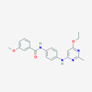 molecular formula C21H22N4O3 B2557630 N-(4-((6-ethoxy-2-methylpyrimidin-4-yl)amino)phenyl)-3-methoxybenzamide CAS No. 946234-07-7