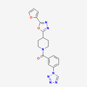 molecular formula C19H17N7O3 B2557633 (3-(1H-tetrazol-1-yl)phenyl)(4-(5-(furan-2-yl)-1,3,4-oxadiazol-2-yl)piperidin-1-yl)methanone CAS No. 1209084-51-4