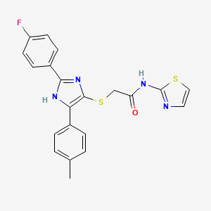 2-((2-(4-fluorophenyl)-5-(p-tolyl)-1H-imidazol-4-yl)thio)-N-(thiazol-2-yl)acetamide