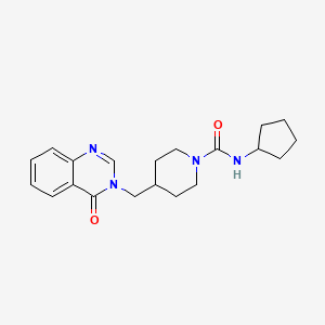 molecular formula C20H26N4O2 B2557639 N-Cyclopentyl-4-[(4-oxoquinazolin-3-yl)methyl]piperidine-1-carboxamide CAS No. 2380078-86-2