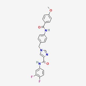 N-(3,4-difluorophenyl)-1-(4-(4-methoxybenzamido)benzyl)-1H-imidazole-4-carboxamide