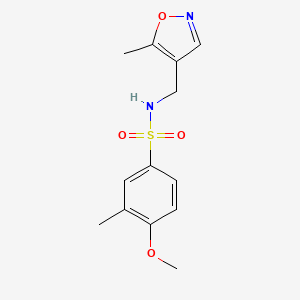 molecular formula C13H16N2O4S B2557646 4-methoxy-3-methyl-N-((5-methylisoxazol-4-yl)methyl)benzenesulfonamide CAS No. 2034546-03-5