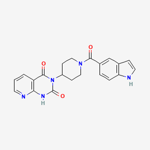 molecular formula C21H19N5O3 B2557649 3-(1-(1H-インドール-5-カルボニル)ピペリジン-4-イル)ピリド[2,3-d]ピリミジン-2,4(1H,3H)-ジオン CAS No. 2034425-90-4