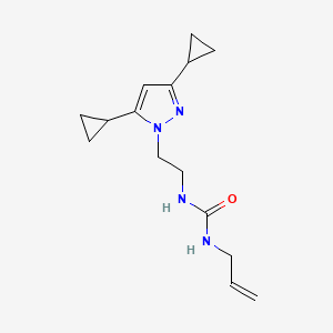 molecular formula C15H22N4O B2557655 1-[2-(3,5-dicyclopropyl-1H-pyrazol-1-yl)ethyl]-3-(prop-2-en-1-yl)urée CAS No. 2320145-43-3