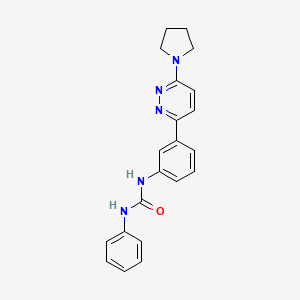 molecular formula C21H21N5O B2557656 1-苯基-3-(3-(6-(吡咯烷-1-基)哒嗪-3-基)苯基)脲 CAS No. 1020975-22-7