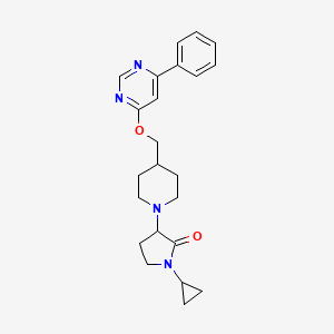 1-Cyclopropyl-3-(4-{[(6-phenylpyrimidin-4-yl)oxy]methyl}piperidin-1-yl)pyrrolidin-2-one