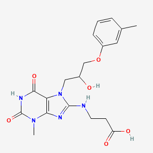 3-((7-(2-hydroxy-3-(m-tolyloxy)propyl)-3-methyl-2,6-dioxo-2,3,6,7-tetrahydro-1H-purin-8-yl)amino)propanoic acid