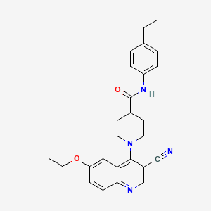 molecular formula C26H28N4O2 B2557673 1-(3-cyano-6-ethoxyquinolin-4-yl)-N-(4-ethylphenyl)piperidine-4-carboxamide CAS No. 1226451-36-0
