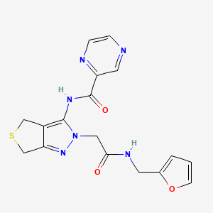 N-(2-(2-((furan-2-ylmethyl)amino)-2-oxoethyl)-4,6-dihydro-2H-thieno[3,4-c]pyrazol-3-yl)pyrazine-2-carboxamide