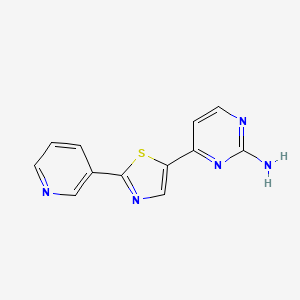 molecular formula C12H9N5S B2557683 4-[2-(Pyridin-3-yl)-1,3-thiazol-5-yl]pyrimidin-2-amine CAS No. 1823183-22-7