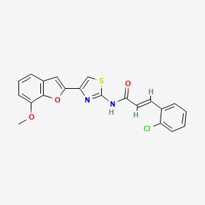 (E)-3-(2-chlorophenyl)-N-(4-(7-methoxybenzofuran-2-yl)thiazol-2-yl)acrylamide