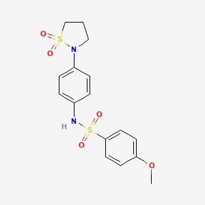 molecular formula C16H18N2O5S2 B2557686 N-(4-(1,1-dioxidoisotiazolidin-2-il)fenil)-4-metoxibencensulfonamida CAS No. 946260-02-2